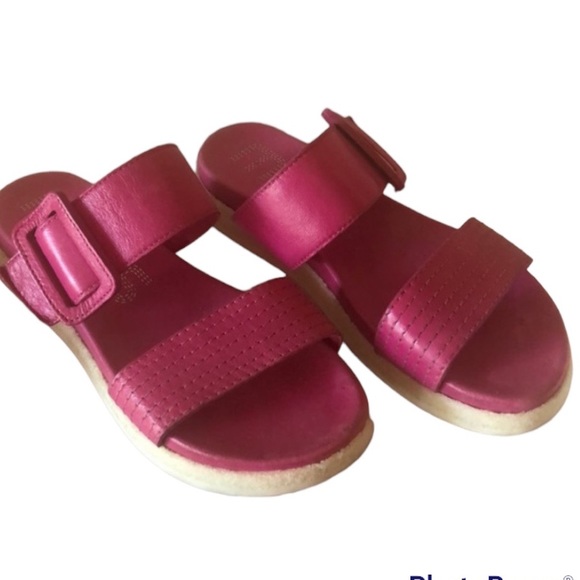 MJUS pink genuine leather open-toe slide sandals size EU 37/US 6 - Picture 2 of 11